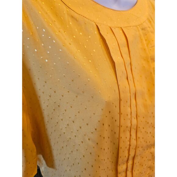Norton mcnaughton vintage 12 yellow polkadot frill blouse short sleeve relaxed ^ - Picture 2 of 8